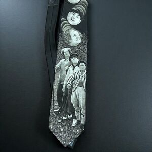 Ralph Marlin Vtg "Golfing Stooges" 1995 Three Stooges Black White Men's Neck Tie